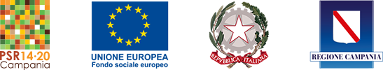 Logos of PSR Campania 2014-2020, European Union European Social Fund, Italian Republic, Campania Region